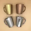 Mugs Double Layer Insulated Handle Office Coffee Milk Cup Water 304 Stainless Steel Mug Beer
