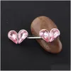 Nipple Rings Heart Zircon Piercing Earring Surgical Steel 14G Ear Barbell Fashion Body Jewelry 20Pcs Drop Delivery Dhk0U