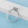 Küme Yüzükleri 925 Gümüş Kar Tanesi Stili Moissanit Ring 1CT GH Renk Yıldönümü Romantik Teklif