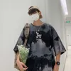 Men's T-Shirts Men Summer New Hot Hip Hop Streetwear Fashion T-Shirts Cotton Oversized Top Tees Mens Casual Tie-Dye O-Neck Short Sleeve T Shirt J230602