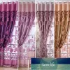 Simple modern European-style high-end sheer floral voile tulle rod pocket curtain fine window curtain drape valance Top Quality