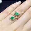 Cluster Rings Emerald Ring Natural Real 925 Sterling Silver 4 6mm Fine Jewelry