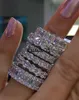 Band Rings 925 SILVER PAVE SETTING FULL SQUARE Simulated Diamond CZ ETERNITY BAND ENGAGEMENT WEDDING Stone Rings Size 5 6 7 8 9 10 11 12 J230602