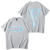 Vlone 브랜드 남성 여성 T 셔츠 베이지 색 편지 인쇄 파리 2023 럭셔리 디자이너 셔츠 짧은 슬리브 패션 브랜드 면화 승무원 넥스트 크로드 악어 자수 티 Y1