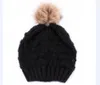 Hoeden 1 STKS Vrouwen Baby Kids Effen Warme Winter Wol Gebreide Beanie Pom Hoed Gehaakte Skimuts