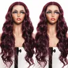 Lace Front Wigs 13X3.5 Body Wave HD Lace Frontal Wig 180% Density Wine Red Wig Hair Resistant