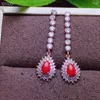 Ohrhänger KJJEAXCMY Edlen Schmuck 925 Sterling Silber Eingelegte Natürliche Rote Koralle Trendy Mädchen Eardrop Unterstützung Test