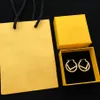 luxury designer earrings for women vintage cross pattern letter f earrings classic copper hoop earrings designer jewelry