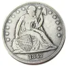 Cópia banhada a prata do dólar da liberdade de 1842 com sede dos EUA