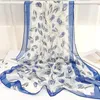 Scarves Women Magnolia Flower Print Elegant Chiffon Georgette Bandana Scarf Summer Beach Sunscreen Thin Hijab Headband Shawl