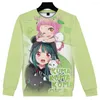 Erkek Hoodies Kuma Bear Anime O-Neck Sweatshirt Kadınlar/Erkekler Moda Uzun Kollu Sweatshirts 3D Baskılar Sıradan Sokak Giysileri