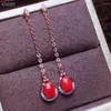 Dangle Earrings KJJEAXCMY Fine Jewelry 925 Sterling Silver Inlaid Natural Red Coral Luxury Girl Eardrop Support Test