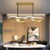 Hanglampen LED-maaltijdkroonluchter Eenvoudige lamp voor restaurantverlichting Gouden modieuze woonkamer Eetkamer