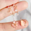 Stud New Trendy Asymmetric Dangle Earrings For Women Shiny Crystal Flower Butterfly Long Tassel Cute Cat Earring Sweet Jewelry