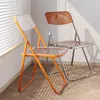 Furniture Transparent makeup chair Acrylic net red ins style stool backrest simple household dining chair clothing store folding chair