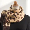 Scarves Mens Fleece Women'S Autumn And Winter Colorful Leopard Print Pattern Shawl Thickened Warm Fringe Ladies Scarfs Shawls