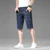 Neues Design 6 Pocket Denim Sommermode Micro Elastic Solid Casual Jeans Shorts Herren P230602