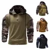 American men outdoor elastic splicing detachable hooded black work camouflage jacket