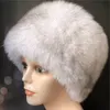 Unisex hela pelt äkta räv päls ryska trapper ushanka hatt topp hatt varm utomhus varm mössa