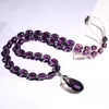 Stud Natural Amethyst Boucles d'oreilles Collier Set Violet Bijoux pour femmes Wedding Party Gift collares