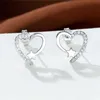 Stud Liebe Herz Stern Zirkon Ohrringe für Frauen Braut Hochzeit Verlobung Ohrring Valentinstag Geschenk Schmuck Mujer