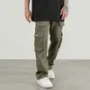 Men's Pants Men Purple Multi-pockets Cargo Jean Pants Men's Straight Baggy Streetwear Hip Hop Neutral Denim Trousers 5 Colors