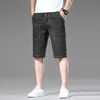 Neues Design 6 Pocket Denim Sommermode Micro Elastic Solid Casual Jeans Shorts Herren P230602