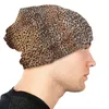 Berets Brown Black Cheetah 3d imprimer Bonnet Femme Street Street Tricoted Hat pour hommes Femmes Winter Warm Leopard Skin Bons Caps