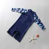 Купальные костюмы Shark Suncreen Boys Girls One Piece Baby Swimsuit Маленький и средний детский серфинг -костюм быстро сушка P230602