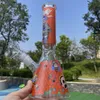 9mm Thick Pyrex Glass Hookahs Beaker Base Bong 14mm bowl joint Dab Oil Rig Bubbler Water Pipes For Smoking Red