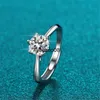 Band Rings YKNRBPH Real 1 Ct D Color Moissanite Diamond Engagement Rings For Women S925 Sterling Silver Wedding Bands Fine Jewelry J230602