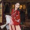 Scene Wear Hanfu kinesisk stil kvinnor traditionell dansklänning kvinnlig älva cosplay kostym röd halloween kläder