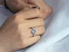 Vecalon Coeur forme Promise Ring 925 argent sterling 1ct AAAAA Cz Stone Bague de fiançailles de mariage pour les femmes Bijoux de mariée