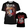 Mäns t-shirts skrämmande halloween misfits band 3d utskrift t shirt kvinnor män mode casual tshirt roliga gata toppar tees s-7xl j230602