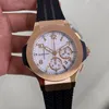 Męskie zegarek 45 mm kwarcowy ruch chronograficzny gumowy pasek modowy zegarki Wodoodporne konstrukcje na rękę Montre de lukse