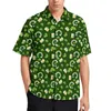 Men's Casual Shirts St Patricks Day Shirt Green Shamrock Vacation Loose Hawaii Streetwear Blouses Short Sleeve Graphic Oversized Top