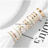 Cluster Ringe Original Design Gold Farbe Runde Hohle Geometrische Set Für Frauen Mode Kreuz Twist Offenen Ring Gemeinsame Weibliche Schmuck Dro Dhg5K