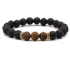 Urok Bracelets 8 mm Naturalne lawowe kamienne koraliki z kamienie