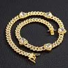 Hip Hop européen ornement cœur aimant Zircon chaîne cubaine filet rouge même Style discothèque Hip Hop collier pour les femmes