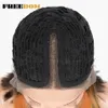 Straight Synthetic Lace Wigs Short Bob Blue Colorful Wigs For Black Women Cosplay Wigs Middle Part Lace Wig 230524