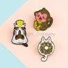 Kreative Tier Emaille Pins Nette Schokolade Donut Katze Nilpferd Pferd Affe Banane Broschen Frau Cartoon Revers Abzeichen Kinder Schmuck