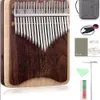 KALIMBA 21キーサムピアノブラックウォルナットポータブルフィンガーマリンバピアノキッズ初心者向けのチューニングハンマー