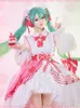 Hoodie anime costumes kawaii hatsunes miku 15th årsdag cosplay kommer klädmiku15: e cos rosa prinsessan lolita klänning halloween fest för wome tema välsmakande 15