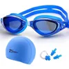 Goggles Myopia Goggles Professional Silicone Waterproof Nataion Hat Earpon Swimming Glasses P230601