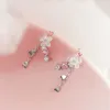 Charm Romantische Roze Kers Sieraden Set Voor Vrouwen Elegante Zoete Roos Bloem Ketting Oorbellen Huwelijkscadeau R230603