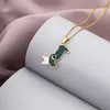 Manufacturer Pakistan Map Chain Necklaces Enameled Stainless Steel 18K Gold Plated Enamel Pakistan Flag Map Pendant Necklace