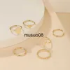 Anelli a fascia Modyle Vintage Gold Color Heart Geometric Midi Joint Ring Set per le donne Minimalista in metallo con apertura Knuckle Ring J230602