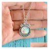 Pendant Necklaces Vintage 12Mm Mermaid Scales Charm Fish Scale Moon Mirror Shape Necklace Women Ladies Jewelry Accessories Drop Deli Dhoxe