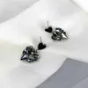 Charme cristal coeur boucles d'oreilles pour femmes noir amour forme déclaration goutte fête bijoux cadeaux R230603