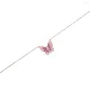 Catene Cz Farfalla Collana con ciondolo per le donne Carino bellissimo animale Design Ambra Pinky Collane bianche